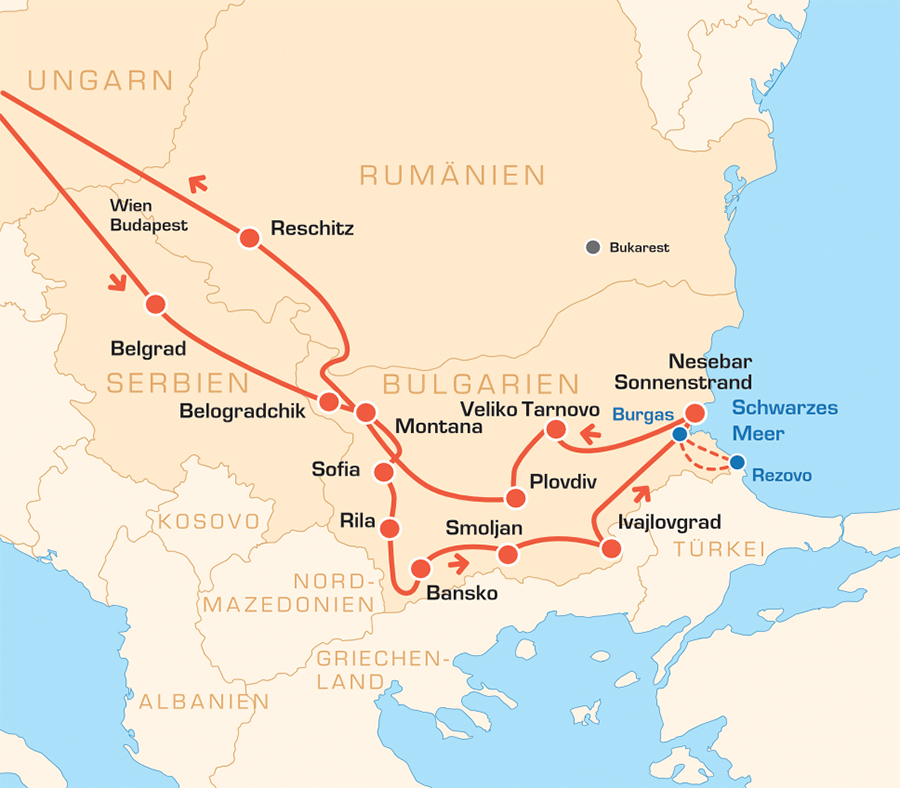 Bulgarien die XXL Motorrad Tour zum schwarzen Meer - Motorradreisen Europa