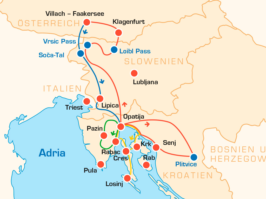 Kroatien von der Perle der Adria zum Schatz im Silbersee - Motorradtouren Europa