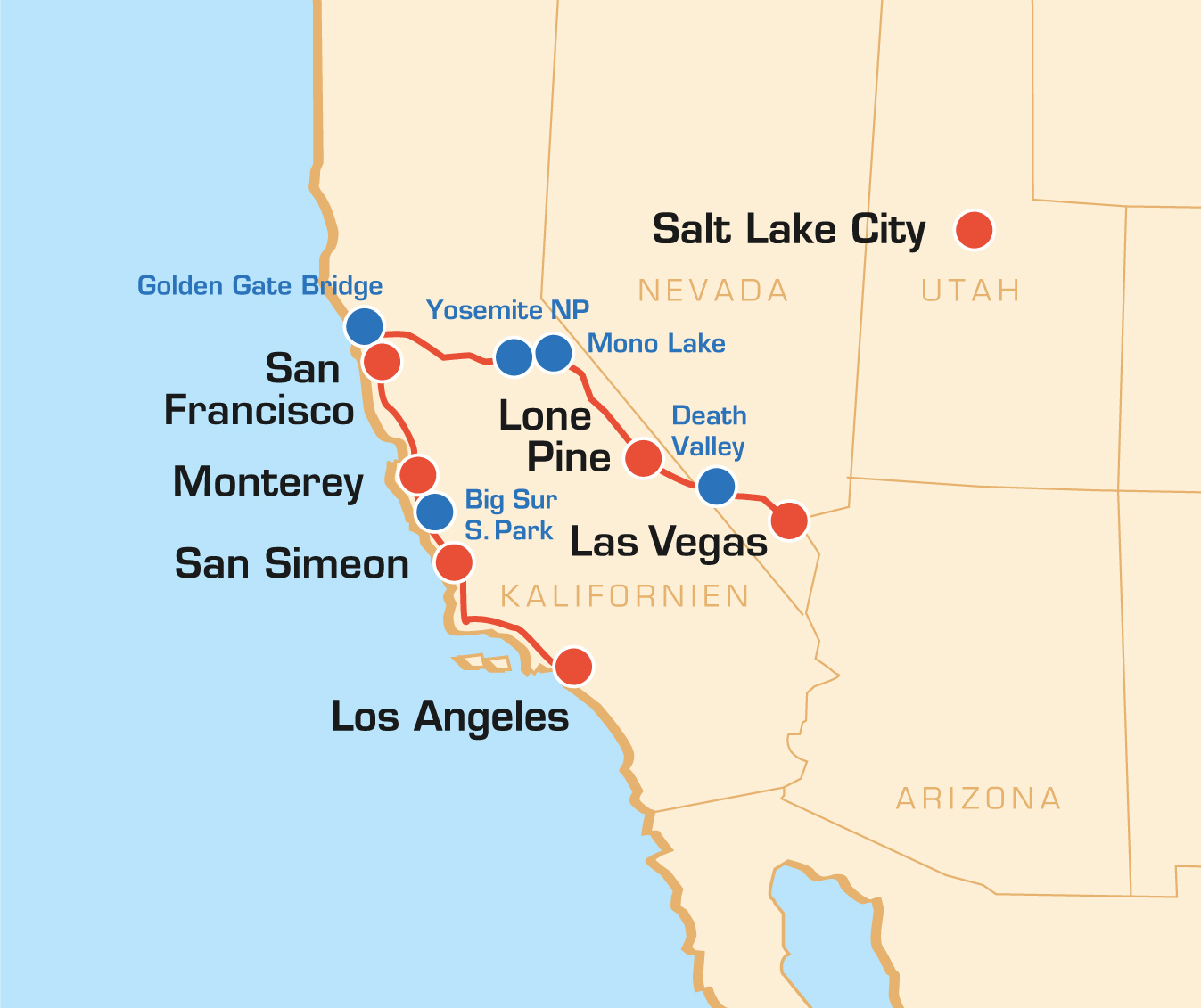 Highway 1 und Yosemite Nationalpark - Kalifornien Einsteiger Motorradtour USA