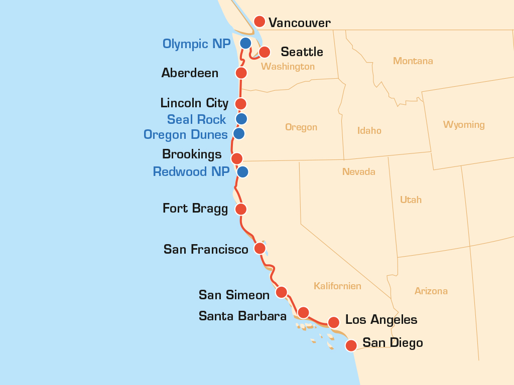 Panamericana - Highway 1 die Traumstrasse der Welt Motorradtour USA