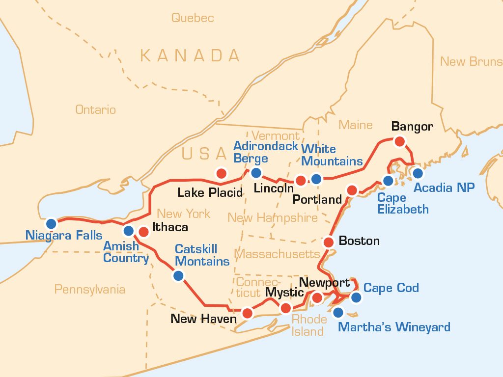 Neuengland Staaten Indian Summer Motorradtour USA Nord-Ostküste und Kanada