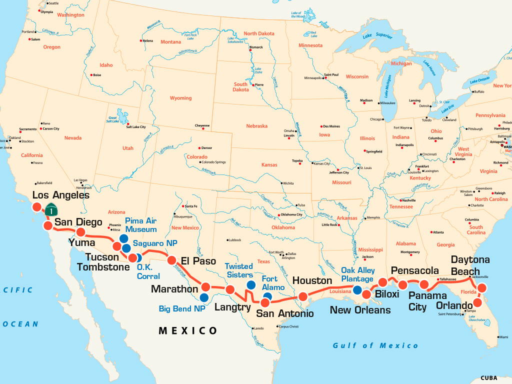 Coast to Coast vom Atlantik zum Pazifik Motorradtour USA