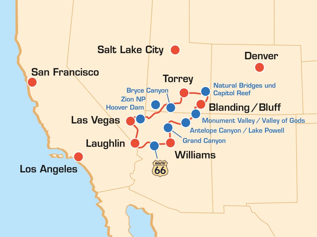 Südwesten die Top Nationalparks der USA Motorradtour