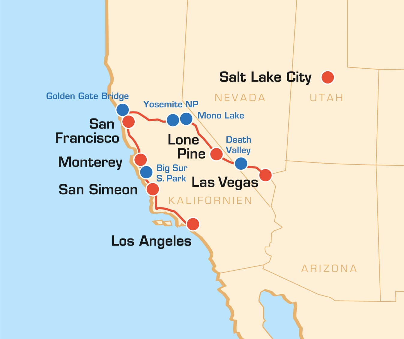 Highway 1 und Yosemite Nationalpark - Kalifornien Einsteiger Motorradtour USA