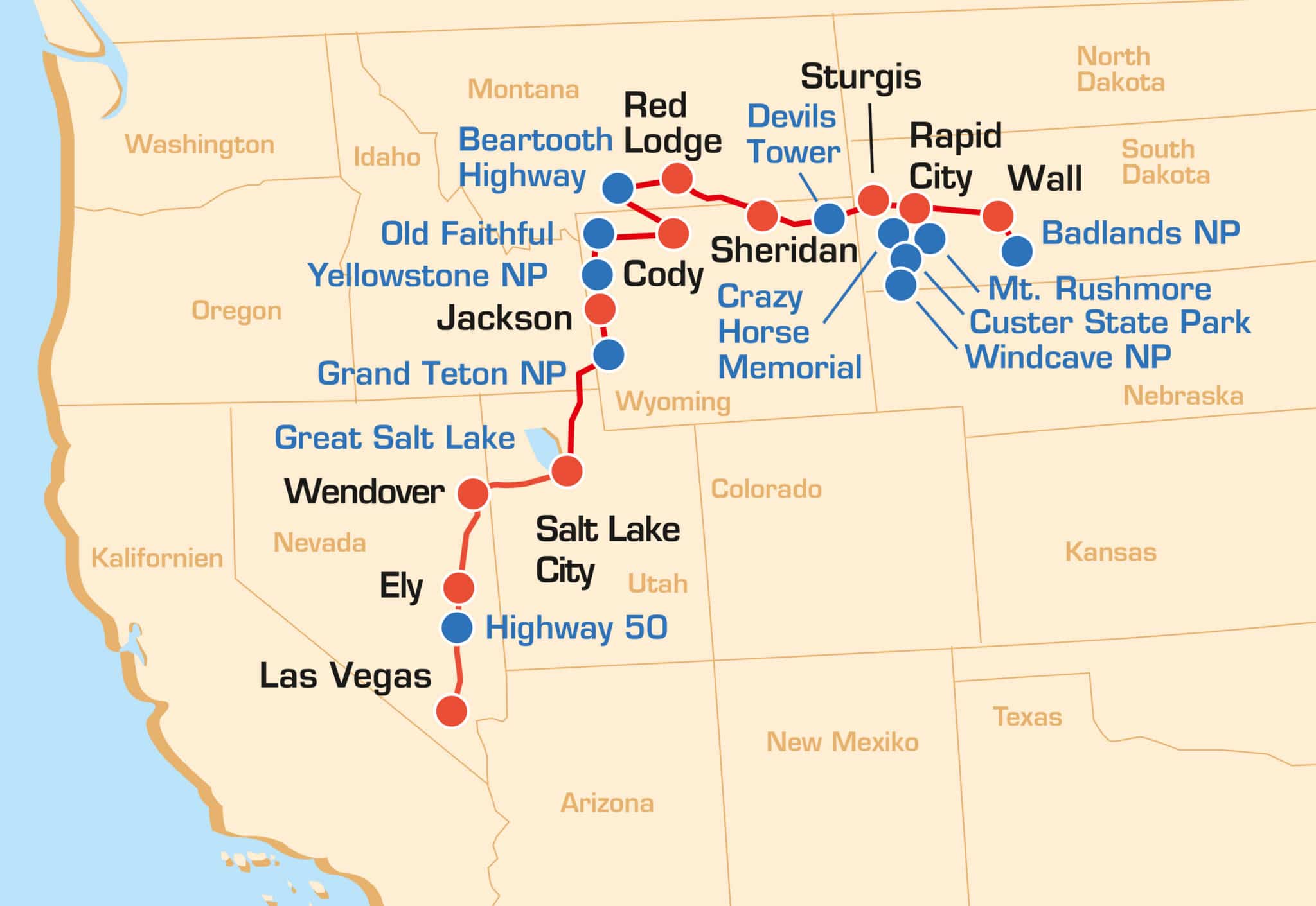 Sturgis Black Hills Motorcycle Rally und durch den Wilden Westen - Motorradtouren USA