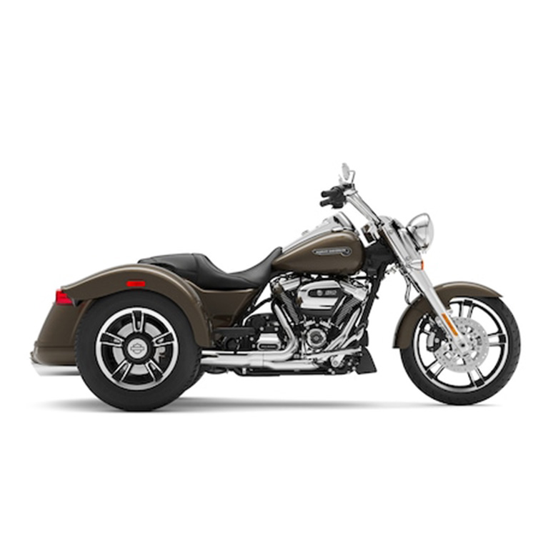 A stripped-down hot rod cruiser with raw attitude and the confidence of three wheels


Type: Harley-Davidson® Freewheeler
Category: HD THREE WHEEL CLASS
Seat height: 26.2 inches / 66.5 cm
Seat(s): Driver & Passenger
Weight: 1085 lbs / 492 kg
Engine: Milwaukee-Eight® 114 – 1868 cc
Transmission: Manual
Ground Clearance: 4.9 inches / 12.5 cm
Fuel capacity: 6 gal/22.7 liter
Navigation: No
Windshield: no
Saddlebags/Top box: Yes
Stereo system: No
USB / Bluetooth: No
12V outlet: No