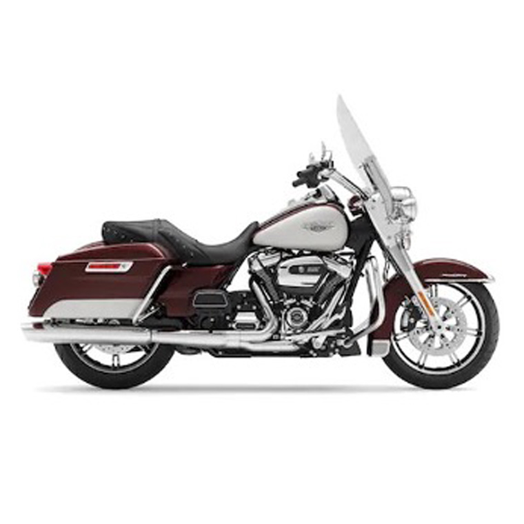 A stripped-down highway legend with classic chrome styling and modern touring performance.


Type: Harley-Davidson® Road King
Category: HD STREET TOURING CLASS
Seat height: 27.8 inches / 70.6 cm
Seat(s): Driver & Passenger + Backrest
Weight: 798 lbs / 362 kg
Engine: Milwaukee-Eight® 107 – 1746 cc
Transmission: Manual
Ground Clearance: 5.3 inches / 13.46 cm
Fuel capacity: 6.0 gal/22.7 liter
Navigation: No
Windshield: Yes
Saddlebags/Top box: Yes/No
Stereo system: No
USB/Bluetooth: No
12V outlet: No